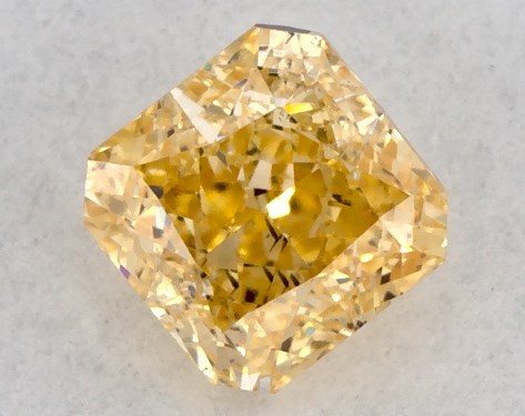 GIA 0.23 Carat Fancy Yellow Orange-SI2 Square Radiant Cut Diamond